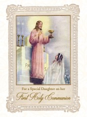 For a Special Daughter on her First Holy Communion - Greeting Card - Pack of 12